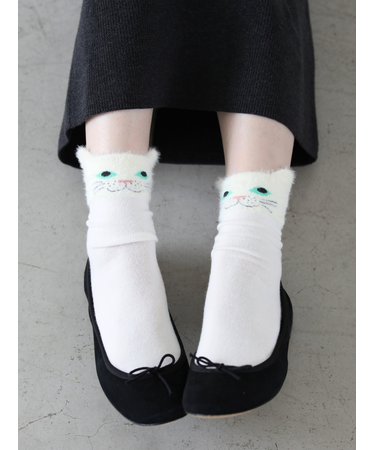 ミンクモール猫ショートソックス