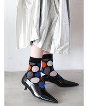 ジャカードドットショートソックス