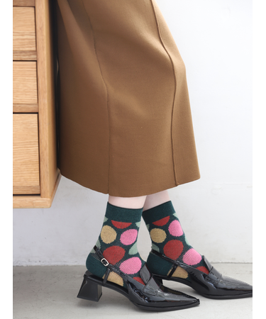 ジャカードドットショートソックス