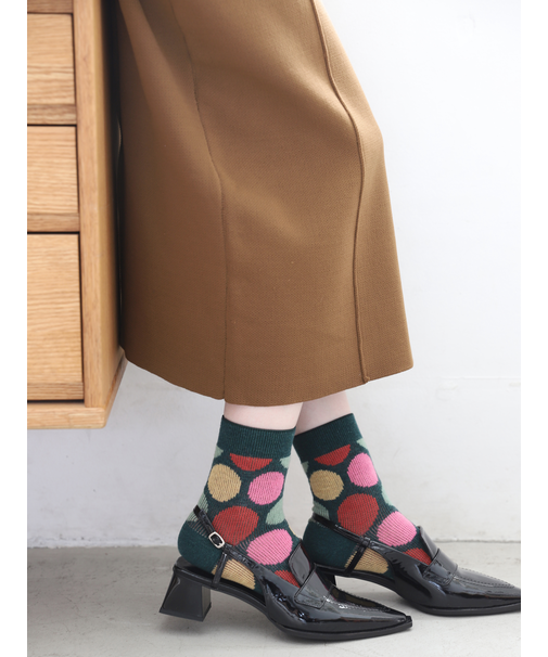 ジャカードドットショートソックス