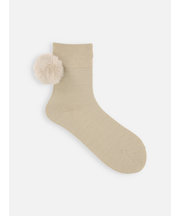 ファー梵天付きショートソックス