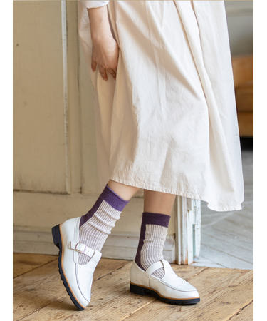 ふわふわラメバイカラージャカードソックス