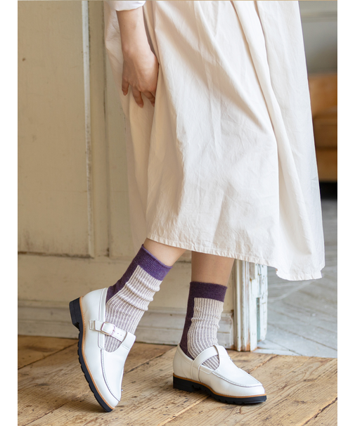 ふわふわラメバイカラージャカードソックス