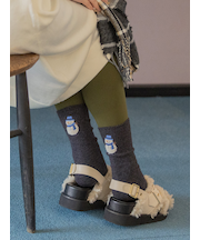 WINTER HOLIDAYワッペン刺繍ソックス