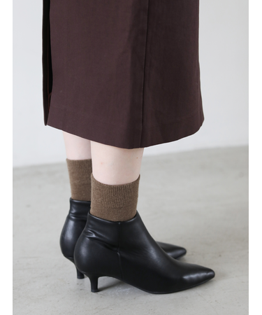 紡毛ベタショートソックス