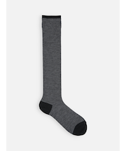 バナウォームジャカードストライプハイソックス