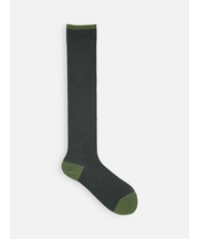 バナウォームジャカードストライプハイソックス