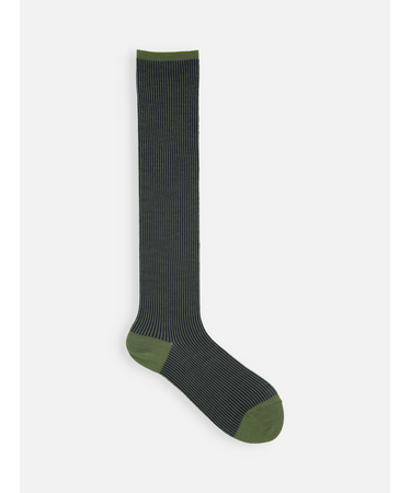 バナウォームジャカードストライプハイソックス