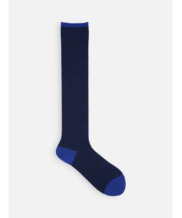 バナウォームジャカードストライプハイソックス