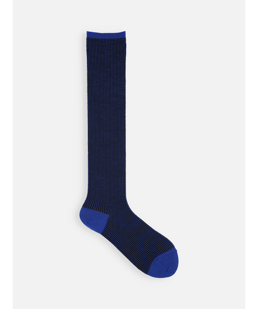 バナウォームジャカードストライプハイソックス