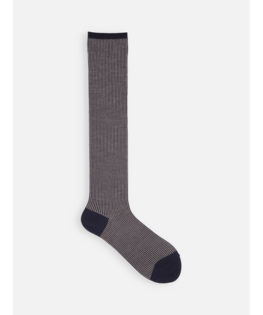 バナウォームジャカードストライプハイソックス