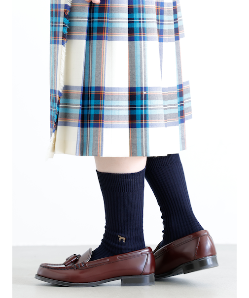 馬刺繍2×2リブスリーク