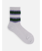 ラメリブモールボーダーショートソックス