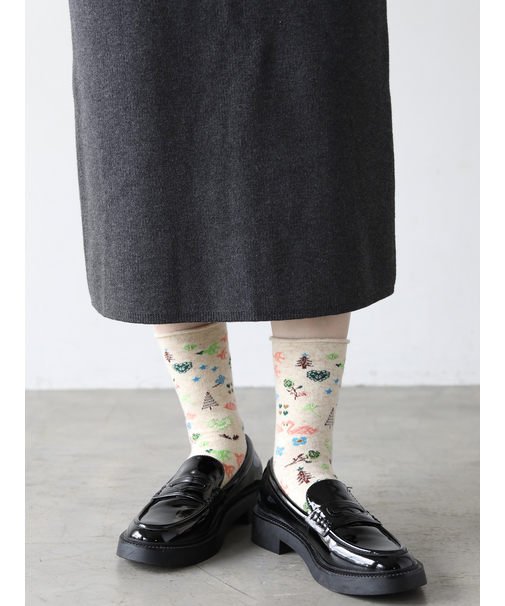 紡毛北欧クリスマスソックス