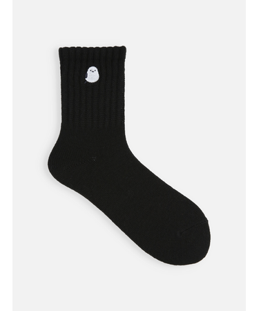 毛混アメリブ動物刺繍ショートソックス