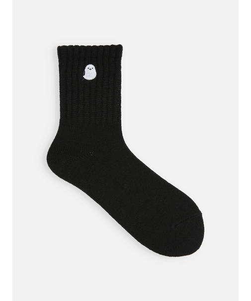 毛混アメリブ動物刺繍ショートソックス