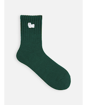 毛混アメリブ動物刺繍ショートソックス