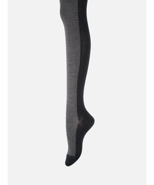 綿混バイカラータイツ