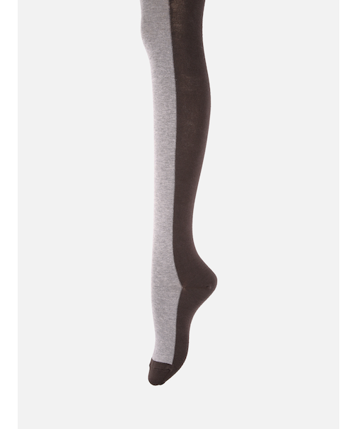 綿混バイカラータイツ