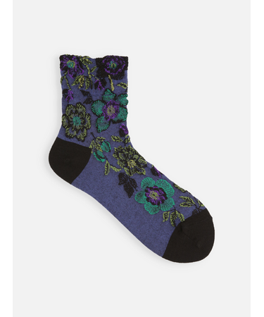 毛混クリスマスローズフロートショートソックス