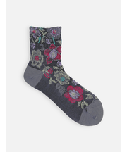 毛混クリスマスローズフロートショートソックス