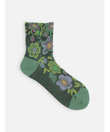 毛混クリスマスローズフロートショートソックス