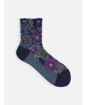 毛混クリスマスローズフロートショートソックス