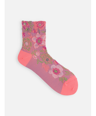 毛混クリスマスローズフロートショートソックス