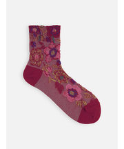 毛混クリスマスローズフロートショートソックス