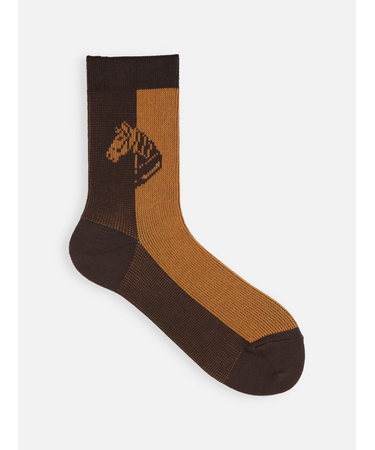 馬柄パネルソックス