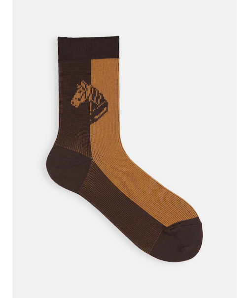 馬柄パネルソックス