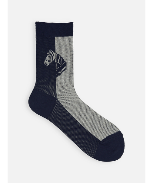 馬柄パネルソックス