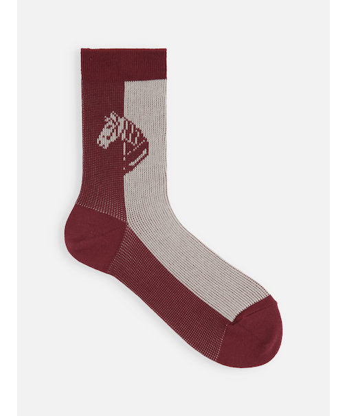 馬柄パネルソックス