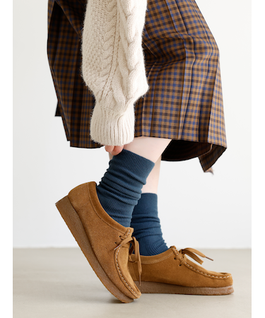 毛混足底パイルリブスリーク