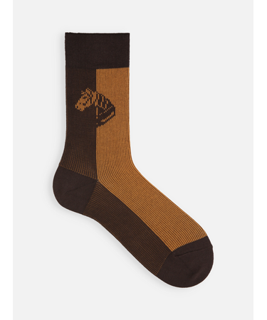 【メンズ】馬柄パネルソックス (25.0～27.0cm)