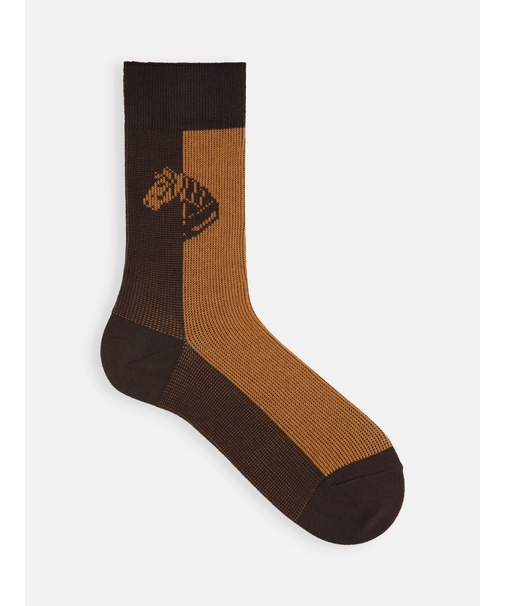 【メンズ】馬柄パネルソックス (25.0～27.0cm)