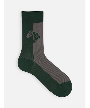 【メンズ】馬柄パネルソックス (25.0～27.0cm)