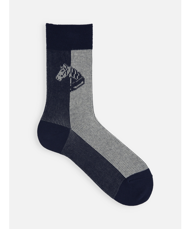 【メンズ】馬柄パネルソックス (25.0～27.0cm)