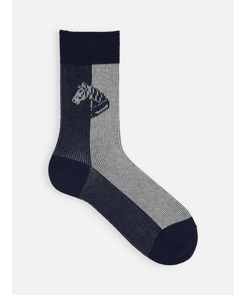 【メンズ】馬柄パネルソックス (25.0～27.0cm)