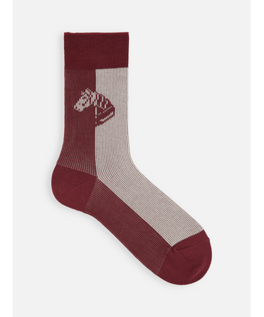 【メンズ】馬柄パネルソックス (25.0～27.0cm)