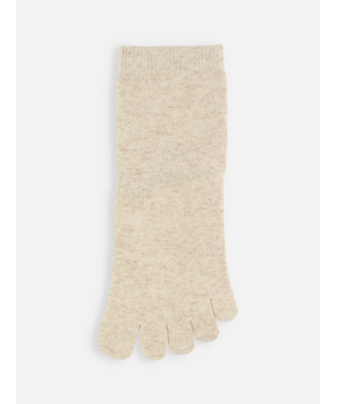 紡毛五本指無地ショートソックス