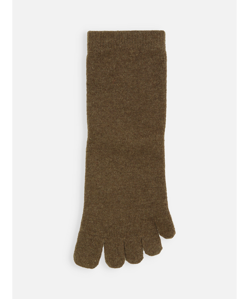 紡毛五本指無地ショートソックス