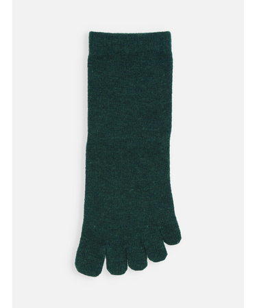 紡毛五本指無地ショートソックス