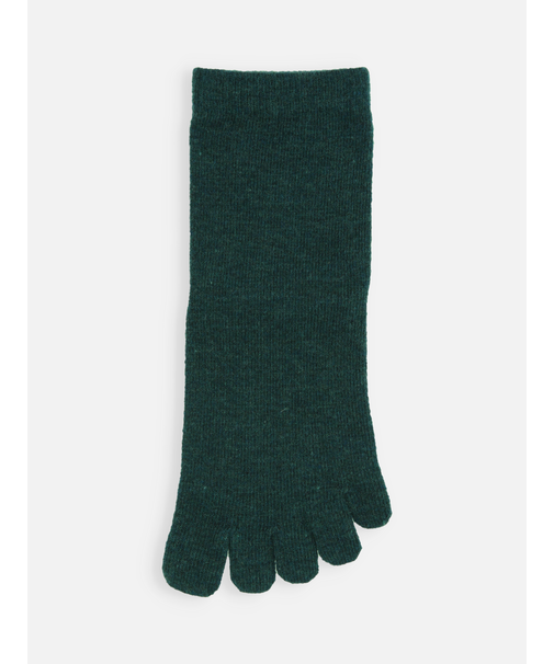 紡毛五本指無地ショートソックス