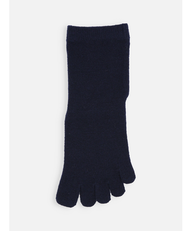 紡毛五本指無地ショートソックス