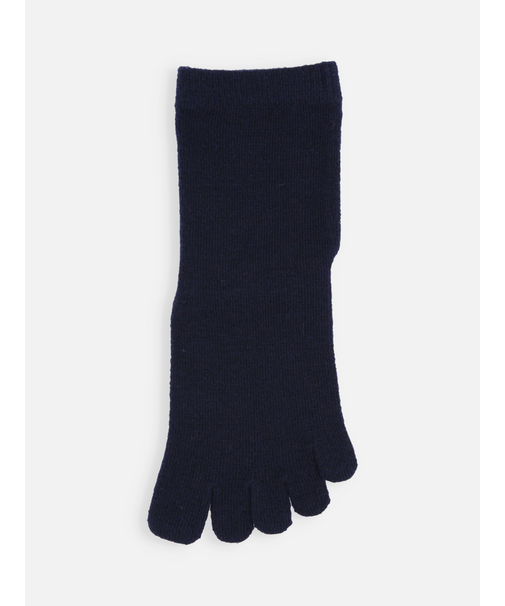 紡毛五本指無地ショートソックス