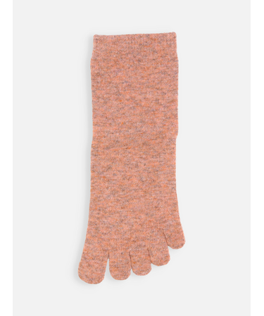 紡毛五本指無地ショートソックス