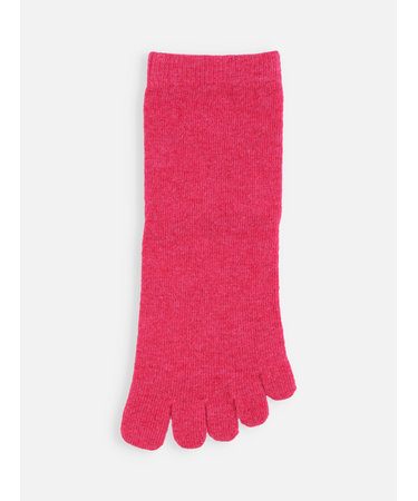 紡毛五本指無地ショートソックス