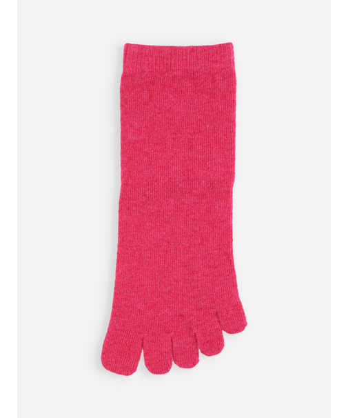 紡毛五本指無地ショートソックス