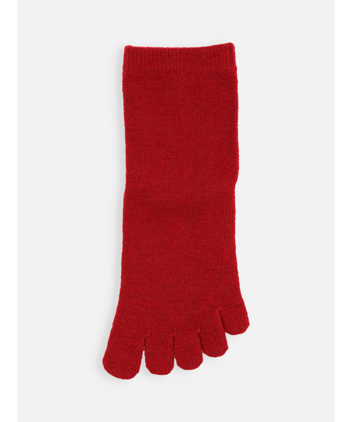 紡毛五本指無地ショートソックス